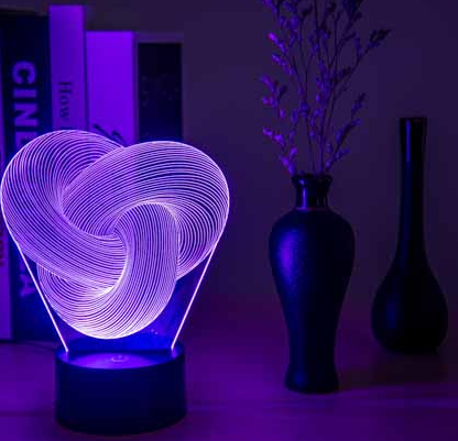 Twist Abstract LED 3D Illusion Night Light - Colorful Touch Table Lamp Home Decor