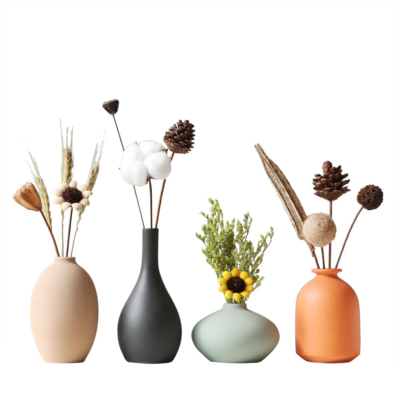 Scandinavian Minimalist Ceramic Vases - Modern Nordic Decor for Living Room, Bedroom, Office