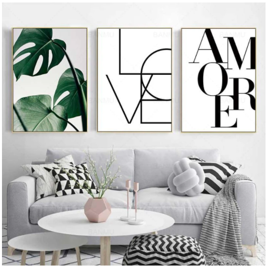 Love Amore Geometric Canvas Art – Perfect for Romantic Home & Office Wall Decor