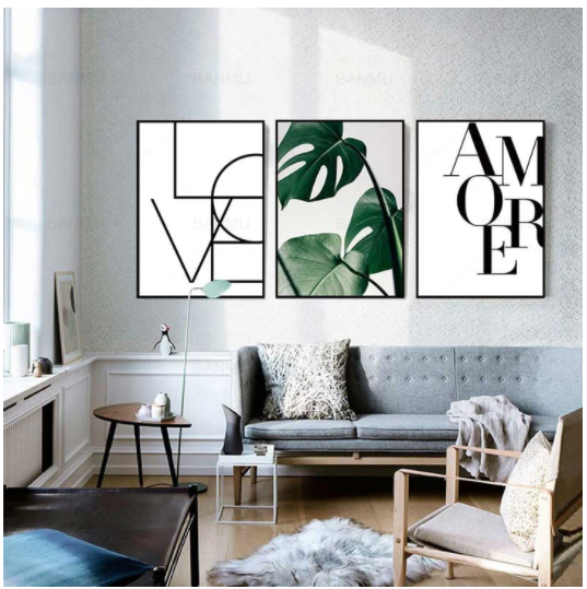 Love Amore Geometric Canvas Art – Perfect for Romantic Home & Office Wall Decor