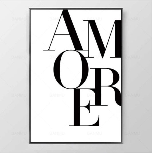 Love Amore Geometric Canvas Art – Perfect for Romantic Home & Office Wall Decor