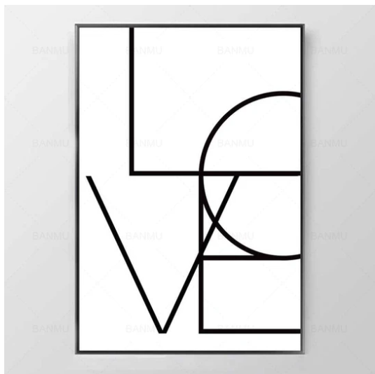 Love Amore Geometric Canvas Art – Perfect for Romantic Home & Office Wall Decor