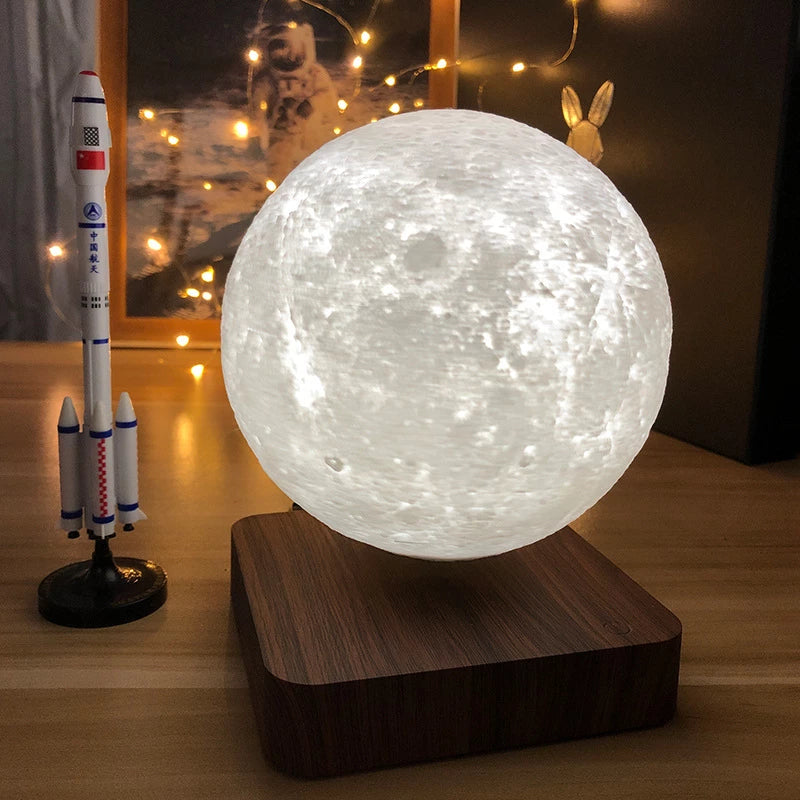 3D Levitating Moon Lamp - 16 Color LED Floating Night Light, Touch Control, USB