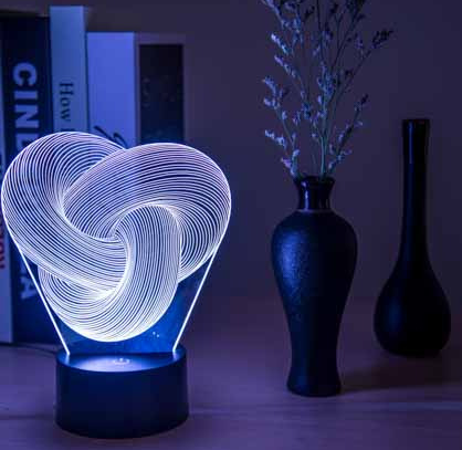 Twist Abstract LED 3D Night Light: Colorful Touch Lamp for Decoration