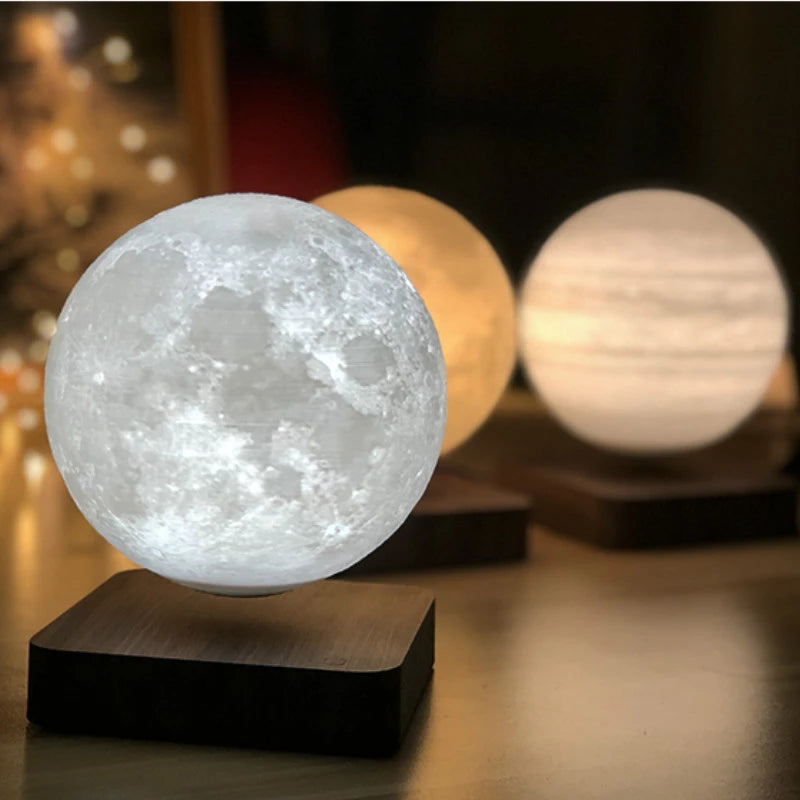 3D Levitating Moon Lamp - 16 Color LED Floating Night Light, Touch Control, USB