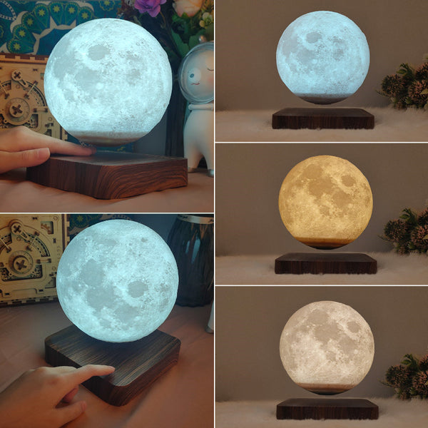 Customizable 3D Moon Lamp: Levitating Night Light with Rotating LED