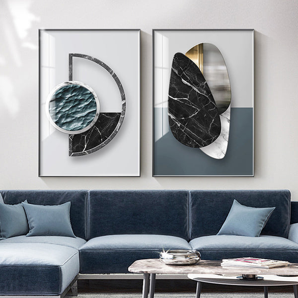 Geometric Canvas Wall Art - Modern Abstract Print, Contemporary Home Decor, Living Room