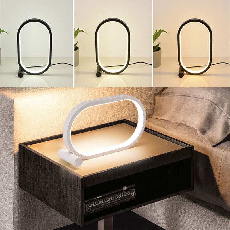 USB Plug-In Oval Acrylic Lamp - Touch Control Dimmable Night Light