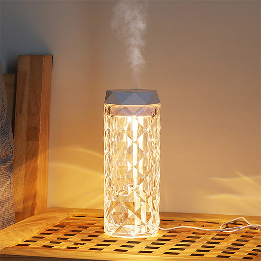 Luxury Crystal Rose Humidifier - 3-in-1 LED Night Light, Cool Mist & Aroma Diffuser