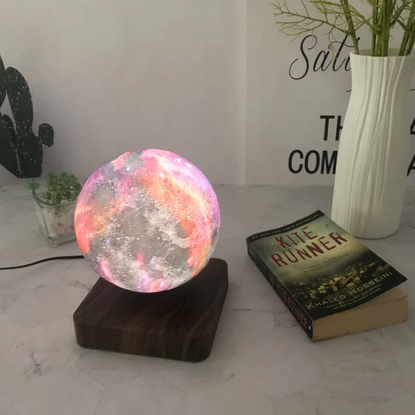 3D Levitating Moon Lamp - 16 Color LED Floating Night Light, Touch Control, USB